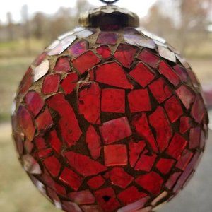 Vintage Christmas Glass Mosaic Christmas Tree Orna